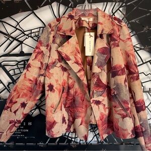 NWT Solitaire Women's Floral Blazer - sz L